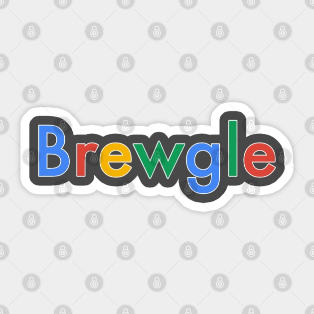 Brew Search Engine (White Outline) Sticker by PerzellBrewing